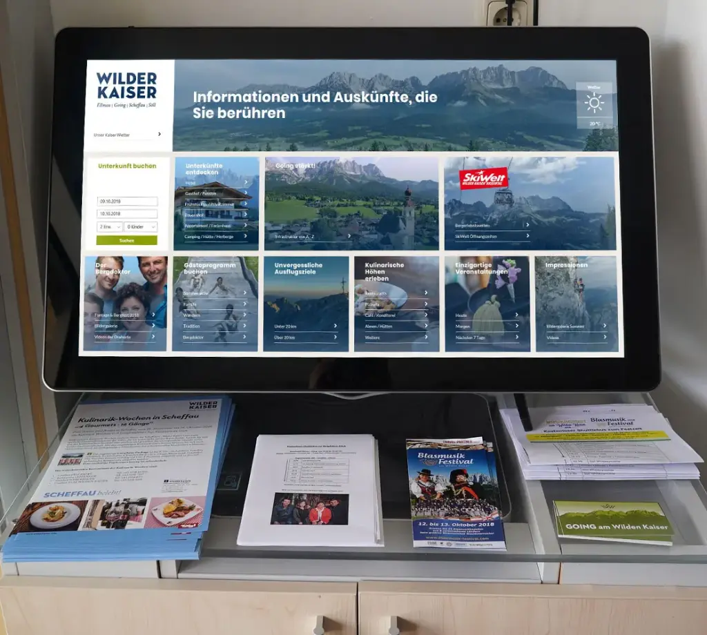 TI Infopoint Interaktiv Indoor mit Tischstandfuß